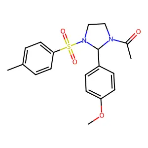 1-[2-(4-Methoxyphenyl)-3-(4-methylphenyl)sulfonylimidazolidin-1-yl]ethanone structure