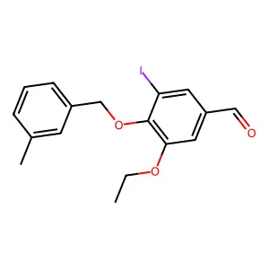 3-Ethoxy-5-iodo-4-[(3-methylphenyl)methoxy]benzaldehyde structure