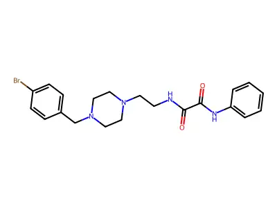 N-[2-[4-[(4-bromophenyl)methyl]piperazin-1-yl]ethyl]-N'-phenyloxamide structure