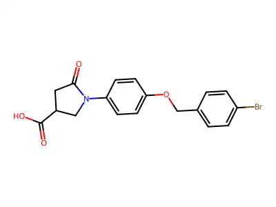 1-{4-[(4-Bromobenzyl)oxy]phenyl}-5-oxopyrrolidine-3-carboxylic acid structure