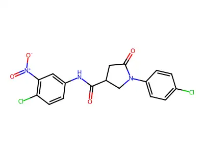 N-(4-chloro-3-nitrophenyl)-1-(4-chlorophenyl)-5-oxopyrrolidine-3-carboxamide structure
