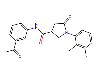 N-(3-acetylphenyl)-1-(2,3-dimethylphenyl)-5-oxopyrrolidine-3-carboxamide structure