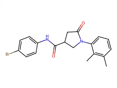 N-(4-bromophenyl)-1-(2,3-dimethylphenyl)-5-oxopyrrolidine-3-carboxamide structure