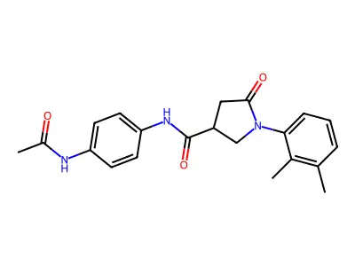 N-(4-acetamidophenyl)-1-(2,3-dimethylphenyl)-5-oxopyrrolidine-3-carboxamide structure