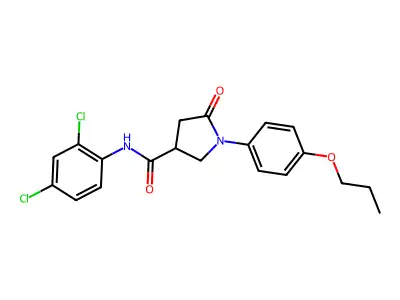 N-(2,4-dichlorophenyl)-5-oxo-1-(4-propoxyphenyl)pyrrolidine-3-carboxamide structure