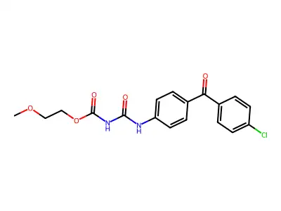 2-methoxyethyl N-[[4-(4-chlorobenzoyl)phenyl]carbamoyl]carbamate structure