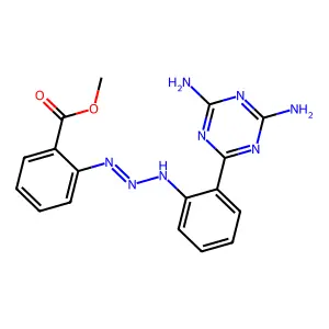 Methyl 2-[[2-(4,6-diamino-1,3,5-triazin-2-yl)anilino]diazenyl]benzoate structure