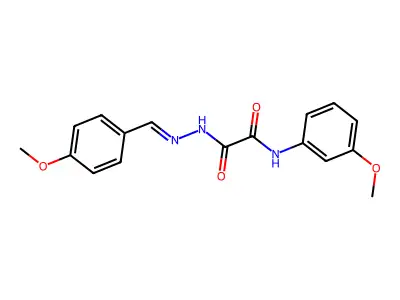N-(3-methoxyphenyl)-N'-[(E)-(4-methoxyphenyl)methylideneamino]oxamide structure