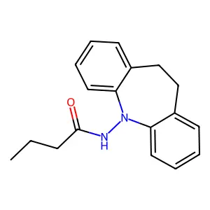 N-(5,6-dihydrobenzo[b][1]benzazepin-11-yl)butanamide structure