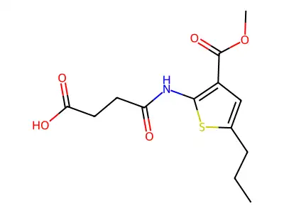 4-{[3-(Methoxycarbonyl)-5-propyl-2-thienyl]amino}-4-oxobutanoic acid structure