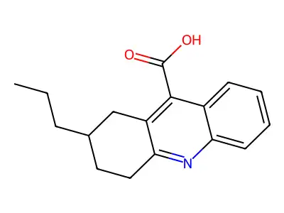 2-Propyl-1,2,3,4-tetrahydroacridine-9-carboxylic acid structure