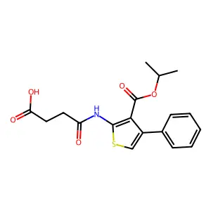 4-Oxo-4-[(4-phenyl-3-propan-2-yloxycarbonylthiophen-2-yl)amino]butanoic acid structure