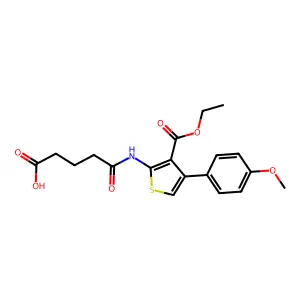 5-[[3-Ethoxycarbonyl-4-(4-methoxyphenyl)thiophen-2-yl]amino]-5-oxopentanoic acid structure