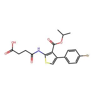 4-{[4-(4-Bromophenyl)-3-(isopropoxycarbonyl)-2-thienyl]amino}-4-oxobutanoic acid structure
