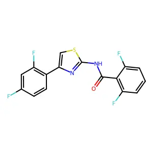 N-[4-(2,4-difluorophenyl)-1,3-thiazol-2-yl]-2,6-difluorobenzamide structure