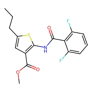 Methyl 2-[(2,6-difluorobenzoyl)amino]-5-propylthiophene-3-carboxylate structure