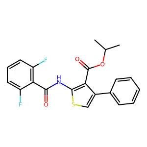 Isopropyl 2-[(2,6-difluorobenzoyl)amino]-4-phenyl-3-thiophenecarboxylate structure