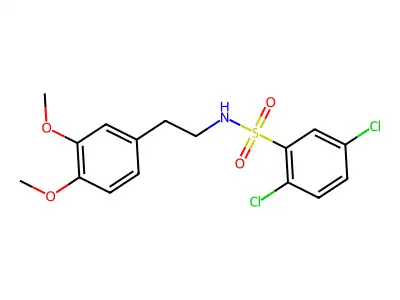 2,5-dichloro-N-[2-(3,4-dimethoxyphenyl)ethyl]benzenesulfonamide structure