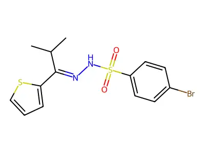 4-bromo-N'-[2-methyl-1-(2-thienyl)propylidene]benzenesulfonohydrazide structure