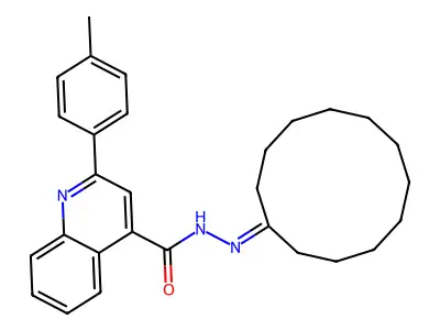 N'-cyclododecylidene-2-(4-methylphenyl)quinoline-4-carbohydrazide structure