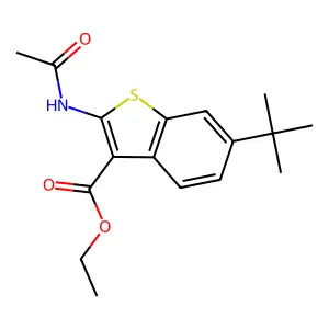 Ethyl 2-acetamido-6-tert-butyl-1-benzothiophene-3-carboxylate structure