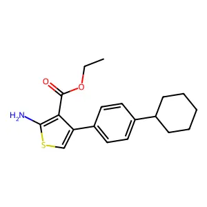Ethyl 2-amino-4-(4-cyclohexylphenyl)thiophene-3-carboxylate structure