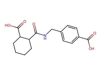 4-({[(2-Carboxycyclohexyl)carbonyl]amino}methyl)benzoic acid structure