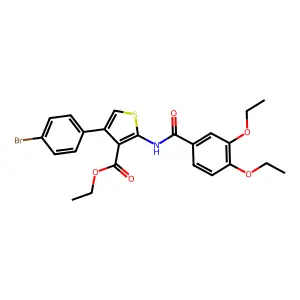 Ethyl 4-(4-bromophenyl)-2-[(3,4-diethoxybenzoyl)amino]thiophene-3-carboxylate structure
