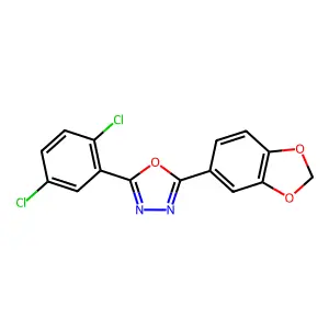 2-(1,3-Benzodioxol-5-yl)-5-(2,5-dichlorophenyl)-1,3,4-oxadiazole structure