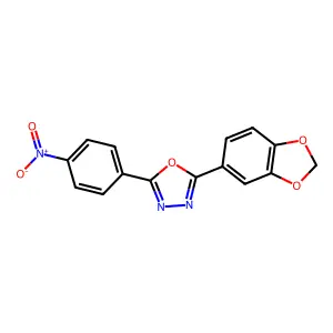 2-(1,3-Benzodioxol-5-yl)-5-(4-nitrophenyl)-1,3,4-oxadiazole structure