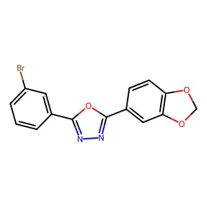 2-(1,3-Benzodioxol-5-yl)-5-(3-bromophenyl)-1,3,4-oxadiazole structure