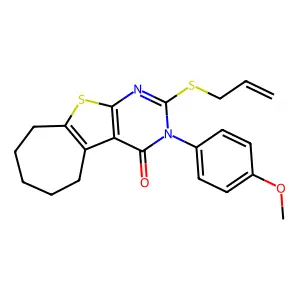 2-(ALLYLSULFANYL)-3-(4-METHOXYPHENYL)-3,5,6,7,8,9-HEXAHYDRO-4H-CYCLOHEPTA[4,5]THIENO[2,3-D]PYRIMIDIN-4-ONE structure
