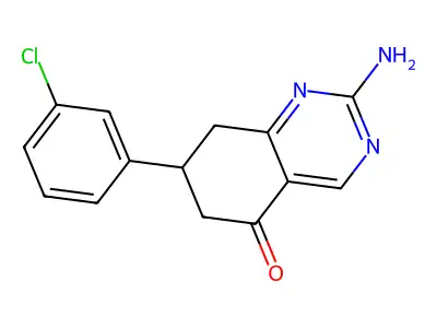 2-amino-7-(3-chlorophenyl)-7,8-dihydroquinazolin-5(6H)-one structure