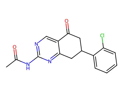 N-[7-(2-chlorophenyl)-5-oxo-7,8-dihydro-6H-quinazolin-2-yl]acetamide structure