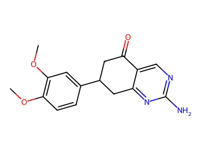 2-amino-7-(3,4-dimethoxyphenyl)-7,8-dihydroquinazolin-5(6H)-one structure