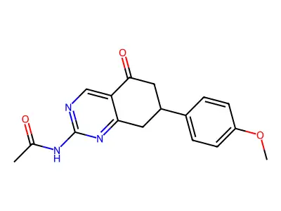 N-[7-(4-methoxyphenyl)-5-oxo-7,8-dihydro-6H-quinazolin-2-yl]acetamide structure
