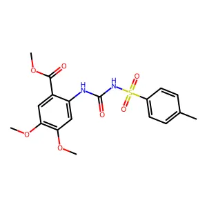 Methyl 4,5-dimethoxy-2-((N-((4-methylphenyl)sulfonyl)carbamoyl)amino)benzoate structure