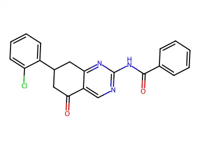 N-[7-(2-chlorophenyl)-5-oxo-7,8-dihydro-6H-quinazolin-2-yl]benzamide structure