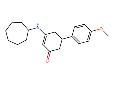 3-(Cycloheptylamino)-5-(4-methoxyphenyl)cyclohex-2-en-1-one structure