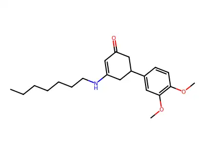 5-(3,4-Dimethoxyphenyl)-3-(heptylamino)cyclohex-2-en-1-one structure