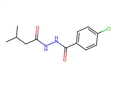 4-chloro-N'-(3-methylbutanoyl)benzohydrazide structure