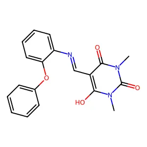 1,3-dimethyl-5-[(2-phenoxyanilino)methylene]-2,4,6(1H,3H,5H)-pyrimidinetrione structure