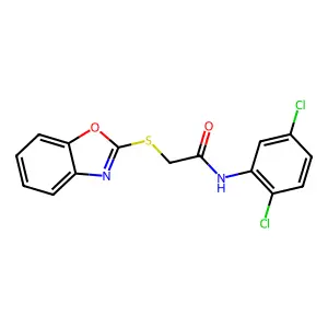 2-(1,3-benzoxazol-2-ylsulfanyl)-N-(2,5-dichlorophenyl)acetamide structure