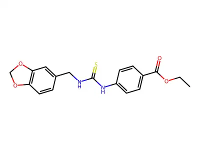 Ethyl 4-(1,3-benzodioxol-5-ylmethylcarbamothioylamino)benzoate structure