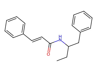 (E)-3-phenyl-N-(1-phenylbutan-2-yl)prop-2-enamide structure
