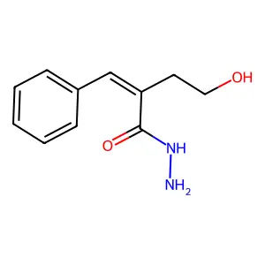 (2E)-2-benzylidene-4-hydroxybutanehydrazide structure