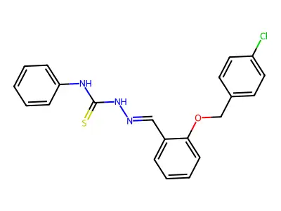 1-[[2-[(4-Chlorophenyl)methoxy]phenyl]methylideneamino]-3-phenylthiourea structure