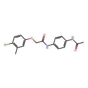 N-(4-acetamidophenyl)-2-(4-bromo-3-methylphenoxy)acetamide structure