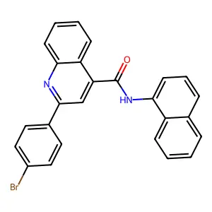 2-(4-bromophenyl)-N-naphthalen-1-ylquinoline-4-carboxamide structure