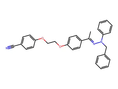 4-[2-[4-[1-[2-Phenyl-2-(phenylmethyl)hydrazinylidene]ethyl]phenoxy]ethoxy]benzonitrile structure